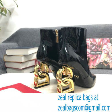 Dolce  &  Gabbana Heel 10.5cm ankle boots with DG Pop heel Patent Black 2022